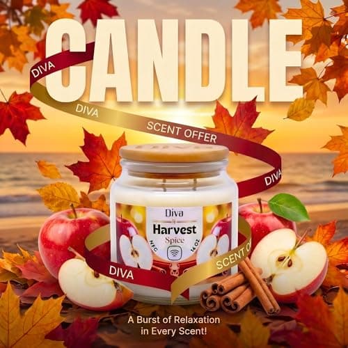 DV DIVA Apple Cinnamon Scented Soy Wax Candle Gift 14oz Anniversary, Valentine & Birthday Gift Luxury Large Candle with Hidden NFC Love Message Soft Fragrance for Home Decor & Relaxing Ambiance - Thumbnail 2