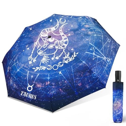 ECOBRELLA Automatic Travel Umbrella- Unique Constellation Design Waterproof Umbrellas- Collapsible Umbrella Gift for Rainy Days - Image 1