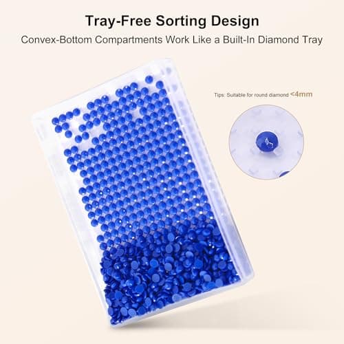 PP OPOUNT 60 PCS Diamond Art Storage Trays for Diamonds Storage & Line-Up, 2-in-1 DiamondPaintingStorage for Diamond Art Crafters, Diamond Art Convex Bottom Design, Diamond Painting Accessories - Thumbnail 2