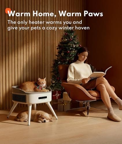 HomeRunPet Pet-Safe Space Heater with Heated Cat Bed - 2-in-1 Ceramic Heater for Room & Pets, 1300W Fast Heat, Energy Saving - Thumbnail 2