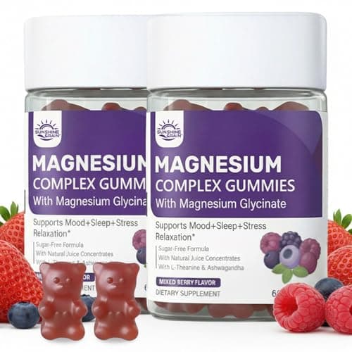 Magnesium Calm Gummies 300mg - 4-in-1 Magnesium Glycinate, Citrate, Malate & Taurate with Ashwagandha, L-Theanine & Lemon Balm for Relaxation, Mood & Zzz Support — Sugar-Free, Vegan | 120 Gummies