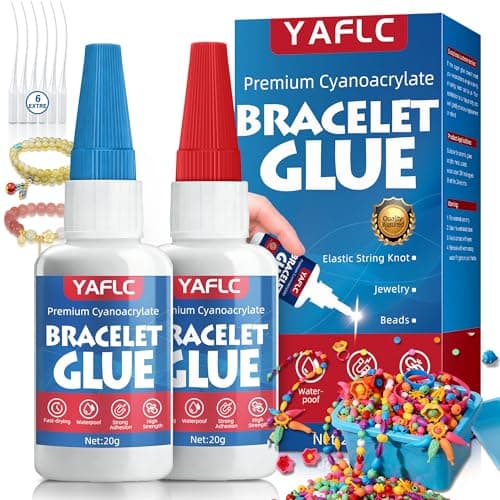 YAFLC Bracelet Jewelry Glue for Elastic String, Super Glue for Jewelry Making, Plastic Bracelet, Metal and Stone, Bead Charms, Punctuation Beads, DIY Crafts 40g - Image 1