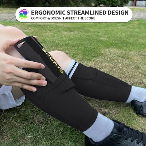 ATHCISE Kids Youth Soccer Shin Guards with Sleeves, Slip in Shinguards Soccer Shin Pads for 3-15 Years Old Boys Girls Child Teens - Thumbnail 3
