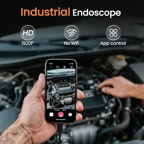 Endoscope Camera with Light, HD Borescope with Dimmable LED, Endoscope Camera for iPhone & Android, 16.4ft Semi-Rigid Snake Camera, IP67 Waterproof Inspection Tools, Cool Gadgets for Men - Thumbnail 2