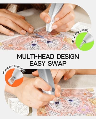 YOFIGO Electric Diamond Painting Pen,Wireless Art Pen for Diamond Painting with 3 Adjustable Suction Levels, Professional Diamond Art Pen with Magnetic Charging Base, Tool for DIY Craft - Thumbnail 4