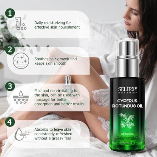 Nodfens Cyperus Rotundus Oil, Cyprus Rotundus oil for Hair Removal, After ShaveOil for Women, Natural Cyperus oil for Reducing Body Hair Growth, Soothing and Gentle for All Skin Types - Thumbnail 4