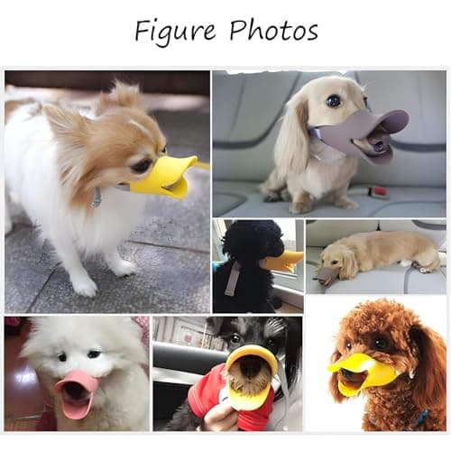 NACOCO Anti Bite Duck Mouth Shape Dog Mouth Covers Anti-Called Muzzle Masks Pet Mouth Set Bite-Proof Silicone Material (Yellow, S) - Thumbnail 6