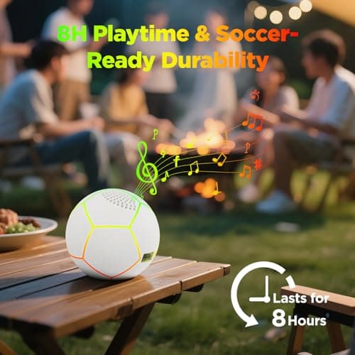 JISPOORT Mini Light Up Glowing Soccer Ball Bluetooth Speaker - Thumbnail 4