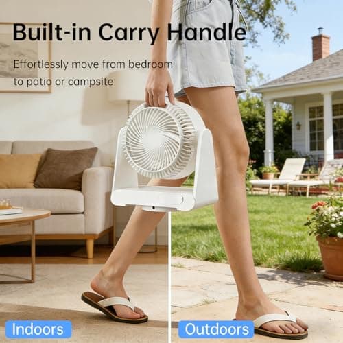 DUOMIY 3D Oscillation Air Circulator Fan with Remote, 12000mAh Battery Operated Cordless Desk Fan, 20dB Whisper Quiet Table Fan for Bedroom Home Office, 12 Speeds, 12H Timer, 650 CFM Powerful Airflow - Thumbnail 5