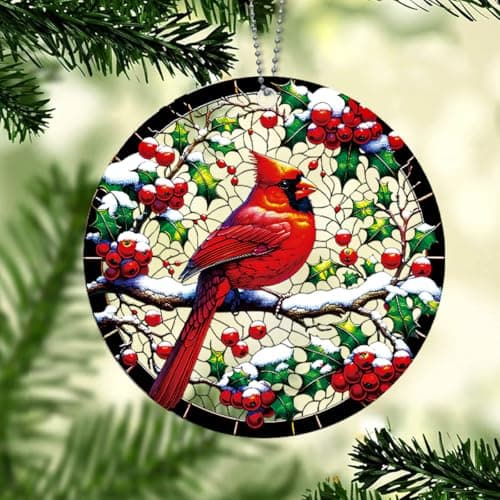 Cardinal Christmas Ornaments, Red Cardinals for Christmas Tree, Beautiful Classy Nature Birds Cardinals Decor, Cardinal Gifts for Women - Thumbnail 2