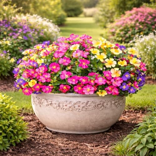 ENXWEI Artificial Flowers for Outdoors, 8 Bundles Faux Silk Spring Flowers for Outside for Planter Front Door Porch Yard Patio Window Box Home Decor (8pcs-4color) - Thumbnail 6