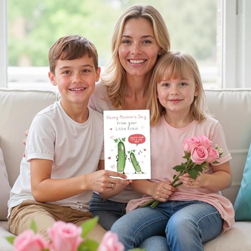 Qiyepbro Funny Pickle Pun Mother's Day Card, Humorous Mothers Day Cards Gifts for Mom, Happy Mothers Day from Your Little Pickle - Thumbnail 5