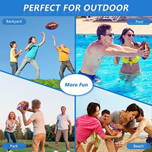 Jasonwell Waterproof Football Pool Toys - Strong Grip Soft Football for All-Weather Play Pool Games Beach Toys Water Footballs Outdoor Sports Toy Christmas Birthday Gifts for Kids Boys Teens Adults - Thumbnail 6