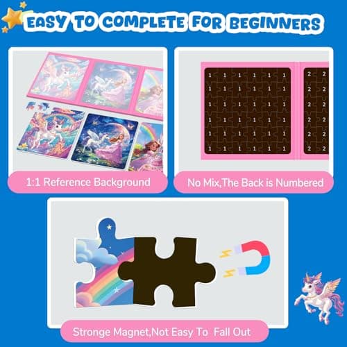 Magnetic Jigsaw Puzzles for Toddlers Kids 3-8 Girls,(3 36-Pieces) Travel Puzzles Toys for Kids Ages 4-6,Take-Along Car Airplane Road Trip Activities Game for 3 4 5 6 7 8 Year Old Birthday Gift - Thumbnail 5