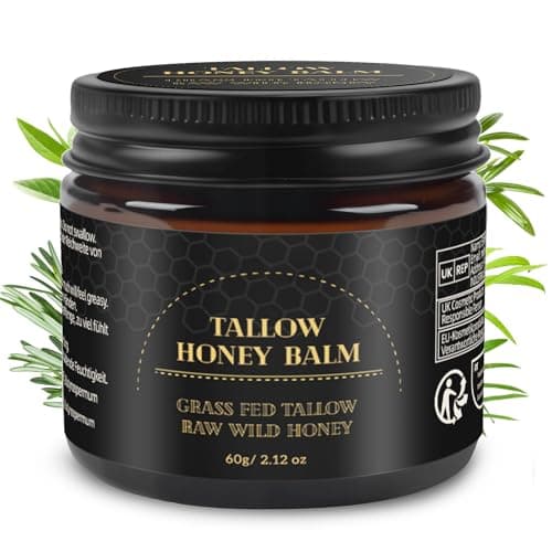 Mokasakiso Beef Tallow for Skin,Tallow and Honey Balm,Organic Grass-Fed Beef Tallow Balm with Honey, Face and Body Moisturizer(60g) - Image 1