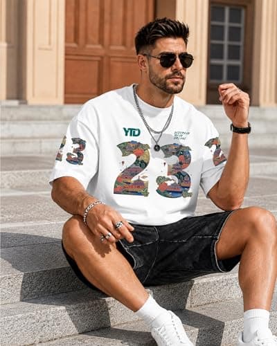 YTD 23 Graphic T-Shirts for Men Women, Relaxed Fit Cotton Crewneck Short Sleeve Casual Fashion Tee - Thumbnail 5