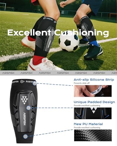 AirsFish Soccer Shin Guards Kids Youth, Ski Shin Protector for Boys Girls Men Women, Ski Shin Pads Defender, Lightweight Calf Protective Gear, Breathable Canilleras de Futbol para Niños - Thumbnail 3