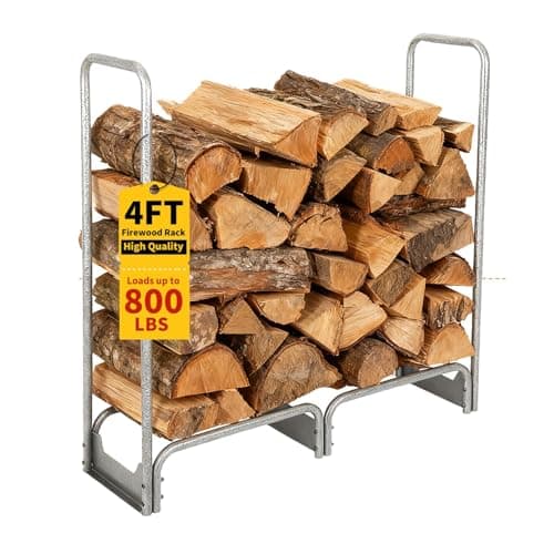 Garvee 4FT Steel Firewood Rack with 600D Waterproof Oxford Cover - Heavy Duty Indoor/Outdoor Log Storage Organizer for Fireplace, Patio & Backyard - Image 1