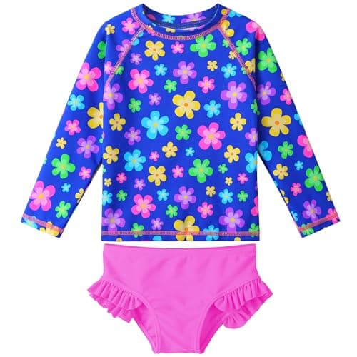 XFGIRLS Girls Long Sleeve 2-Piece Bikini Set Sun Coverage Swimsuit Set Bathing Suit - Image 1