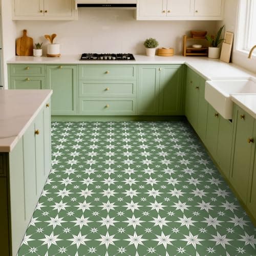 SUNPEEL Peel and Stick Floor Tiles, Vinyl Flooring Waterproof Non-Slip for Bathroom Kitchen Bedrooms Living Room Wall RV (20, Green, 11.8" x 11.8") - Thumbnail 5
