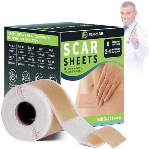 Medical Grade Silicone Scar Tape, Silicone Sheets for Scars Treatment & Preventment, Professional Scar Removal Strips for C-Section, Keloid, Surgical, Burn Etc (1.6" X 59" Roll - 1.5M) - Image 1