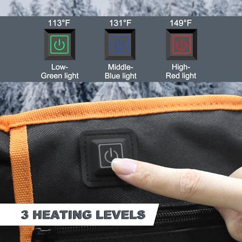 MYDAYS OUTDOOR Oversized Heated Camping Chair for Adults,(No Power Bank) Heavy Duty Camping Chairs,Heated Chairs Outdoor Sports,W/3 Control Levels for Back & Seat(Grey) - Thumbnail 4