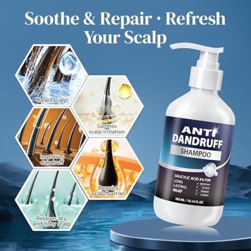 Jorceray Anti Dandruff Shampoo for Men with 3% Salicylic Acid – Deep Clean & Soothing Scalp Refresh for Oily & Itchy Scalp, Sulfate Free with Tea Tree & Menthol, 10.14 fl oz - Thumbnail 2