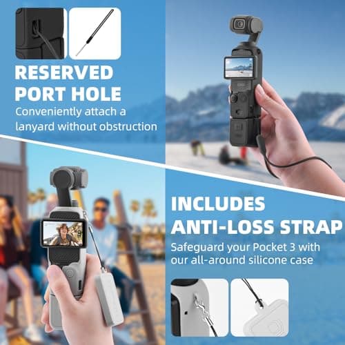 BRDRC Pocket 3 Silicone Cover, For Xtra Muse Protective Case Lens Protector Scratch-Resistant Sleeve Skin Compatible with DJI OSMO Pocket 3 Creator Combo/Xtra Muse Accessories (Brown) - Thumbnail 3