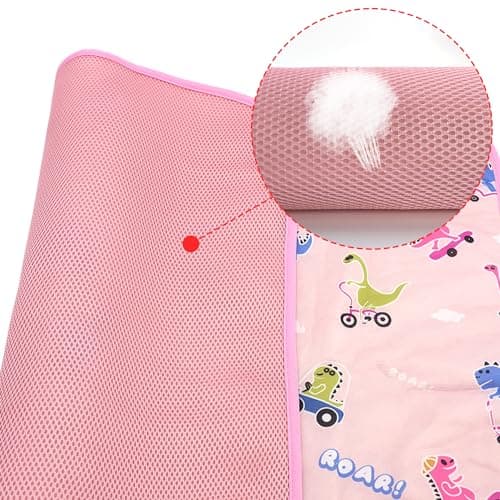 NACOCO Summer Pet Cooling Mat - Cat Dog Cushion Pad Sleeping Cool Dinosaurs Comfortable Soft for Pets Kids and Adults (Pink Dinosaur, L) - Thumbnail 3