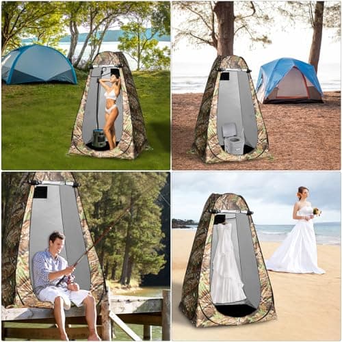 HeiPen Portable Camping Shower Kit, 6000mAh Rechargeable Outdoor Shower Kit with Intelligent LED Display for Camping, Hiking, RV, Traveling, Beach (Camping Shower Kit with Tent (No Heater Included)) - Thumbnail 5