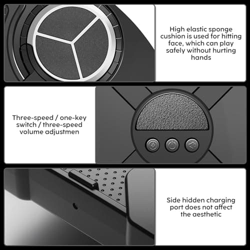 Music Boxing Machine Sport Toys for Kids,Wall Mounted Bluetooth Smart Punching Target,Training Pad Toy with Boxing Glove,Ideas Toys for Boys Girls Kids 3 4 5 6 7 8 9 10 11 12+ Years Old (Black) - Thumbnail 3