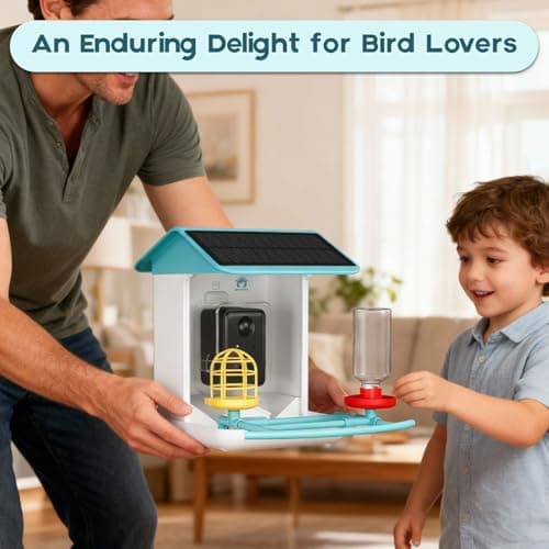BROAIMX Bird Feeder with Camera- Free AI Forever for 1,1000+ Species Identification, 2K HD & Full Color Night Vision, Solar Powered Wireless Outdoor, Includes 64GB TF Card, Two-Way Audio, App Alerts - Thumbnail 6