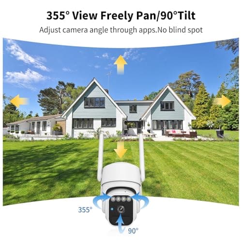 3-Link Solar Security Cameras Wireless Outdoor 2 Packs, Color Night Vision, SD/Cloud Storage, 2-Way Talk, 2.4GHz WiFi, IP65 Waterproof, 360° View - Thumbnail 3