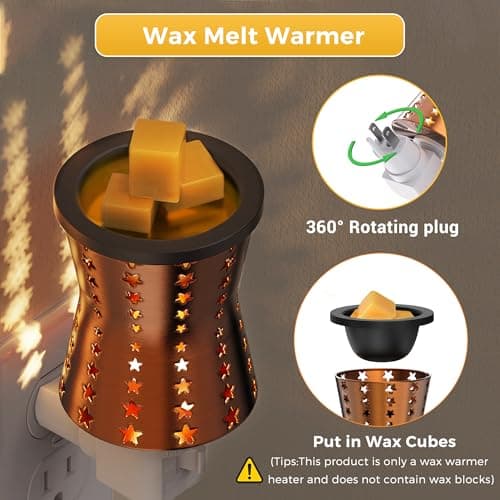 L LOHAS LED Wax Melt Warmer, 2 Pack Plug in Wax Warmer for Scented Wax, 360° Rotating Plug in Fragrance Night Light for Home Fragrance Bedroom Home Decor - Thumbnail 2