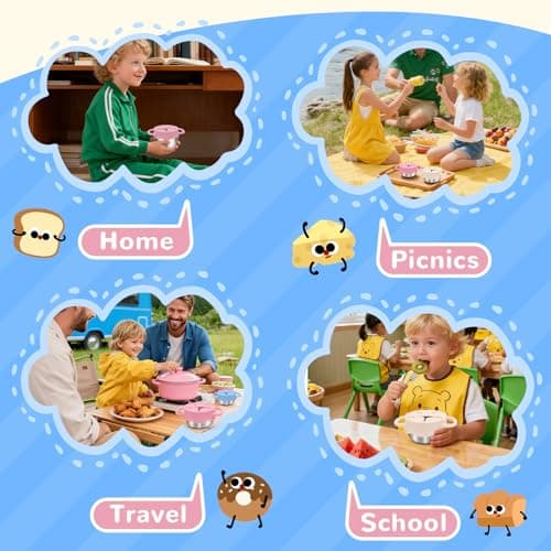 2 Pack Toddler Snack Containers –13.5oz Food Grade Stainless Steel Snack Cups for Toddlers Spill Proof with Snowflake Silicone Lids & Handles, Baby Snack Containers, Dishwasher Safe Toddler Snack Cups - Thumbnail 6