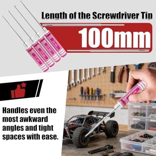 RC Hex Driver Set 1.5mm 2.0mm 2.5mm 3.0mm, Precision RC Screwdriver Tool Kit for SCX24 TRX4M TRX4 SCX10 Axial Traxxas ARRMA RC Crawler Cars - Thumbnail 6