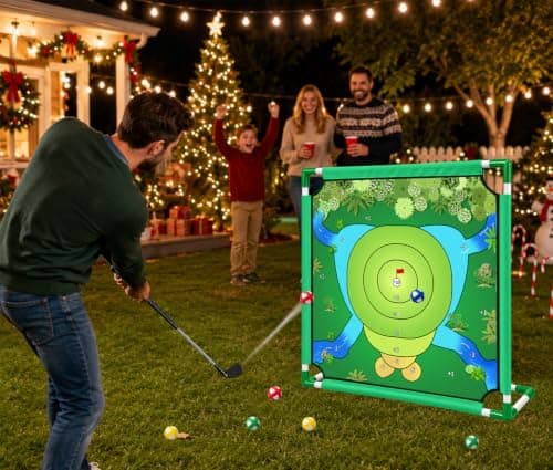 VQRZG Golf Chipping Outdoor Game, Portable Yard Practice Set, Indoor & Lawn Play for Adults and Family, Backyard, Beach, Office Party, Golf Gifts for Men (Golf Chipping Game Set) - Thumbnail 4