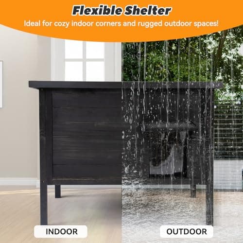 Weatherproof Outdoor Cat House, Feral Cat Shelter, 100% Insulated Foam, Solid Wood, Large Size for Multiple Cats - Thumbnail 4