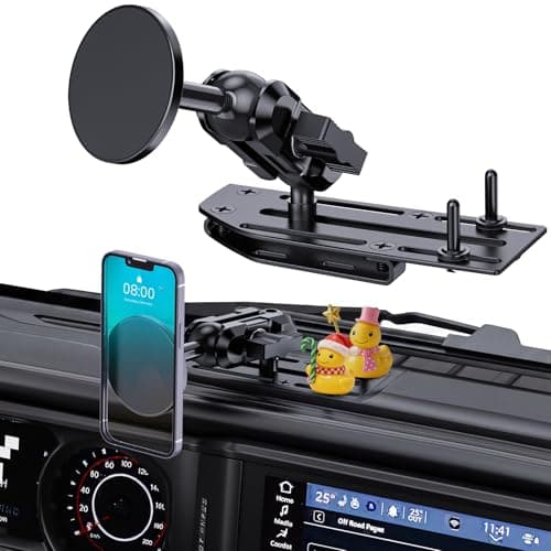 DIAMOOKY Upgraded Metal Phone Mount Compatible with Jeep Wrangler JL JLU 2024 2025 2026 & Gladiator JT 2024 2025 2026 Accessories, Dash Phone Holder with Duck Mounts System Kit (Not for 4xe)