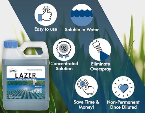 Liquid Harvest Lazer Blue - 32 Ounces - Concentrated Spray Pattern Indicator - Perfect Weed/ Fertilizer Marking Dye, Turf Mark and Blue Herbicide Marker - Thumbnail 5