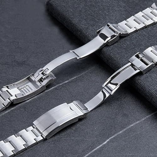 BEHLINE Solid Stainless Curved Watch Band Replacement for Datejust Submariner Watch Band 20 mm - Thumbnail 3
