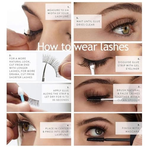 Eliace Eyelashes, (50 Pairs,5 Styles) Luxurious Faux Mink Lashes Natural Look Wispy Fluffy Handmade Cat Eye False Lash Pack, False Eyelashes Set, Fake Lashes Strips, Makeup Fake Eyelashes Pack - Thumbnail 6