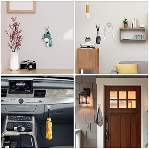 Pangpai Bling Car Hooks, Cute Rhinestones Car Organizer Interior Accessories, Car Dashboard Decorations Hook for Grocery Bags Umbrellas Handbag Purse (4 Pack) - Thumbnail 4