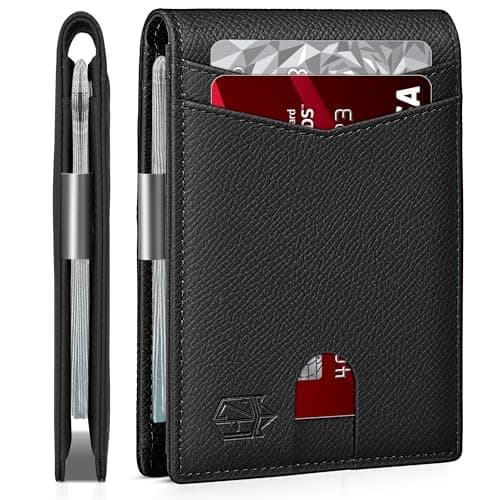 Zitahli Money Clip Wallets for Men,Slim Bifold Wallet 10-12 Cards, Mens Leather Wallet with ID Window,RFID Blocking Thin Minimalist Credit Card Holder,Gifts for Him - Image 1