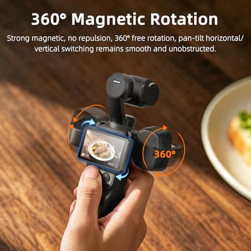 BRDRC 2PCS Pocket 3/4 Magnetic Auxiliary Light, USB C Rechargeable Mini LED Fill Light Attachment, 3 Color Mode & 3-Level Adjustable Brightness for DJI Osmo Pocket 3/4 & Xtra Muse Accessories - Thumbnail 2