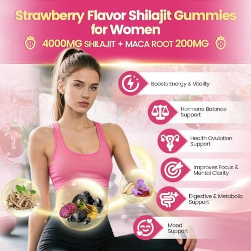 VivoNu Himalayan* Shilajit* Gummies with Ashwagandha* & Gokshura | 85+ Trace Minerals & Fulvic Acid | Organic, Micronutrient Supplement for Men & Women (Women 4000mg / 1 Bag) - Thumbnail 3