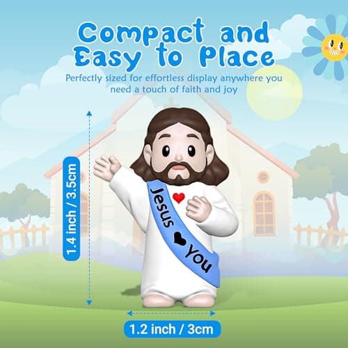 105 PCS Little Jesus Figures,Mini Jesus Figurines - Tiny Statues for Easter Egg Stuffers,Religious Gifts,Parties,Baptism Gifts,Multicolor Miniature Decorations,Hide and Seek Figurines（Multicolor） - Thumbnail 2