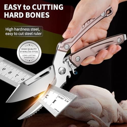 Tingling Heavy Duty Poultry Shears: Kitchen Scissors for Chicken & Food & Turkey - Thumbnail 2