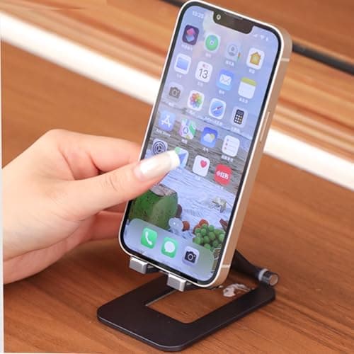 BONERUY Cell Phone Stand for Desk, Adjustable Aluminum Alloy Desktop Phone Holder, Portable Metal Phone Stand Foldable for for iPhone 17 16 15 14 Pro Max, Galaxy S26 and Other Phones - Thumbnail 3