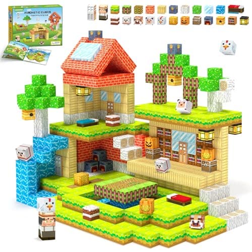 Magnetic Blocks, Magnetic Building Blocks, Magnet Cubes Kids Toys Farm games, Sensory STEM Building Toys for 3-5 4-6 5-7 6-8 Year Old Boys Girls, Christmas Birthday Gifts for Boys & Girls Ages 3+ - Image 1